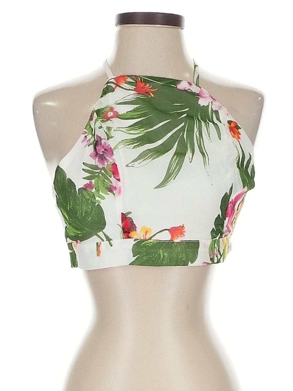 Summer Floral Halter Crop Top Small